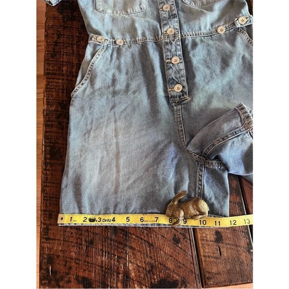 Jessica Simpson denim jean Christen romper shorts jumpsuit size small - Picture 10 of 14